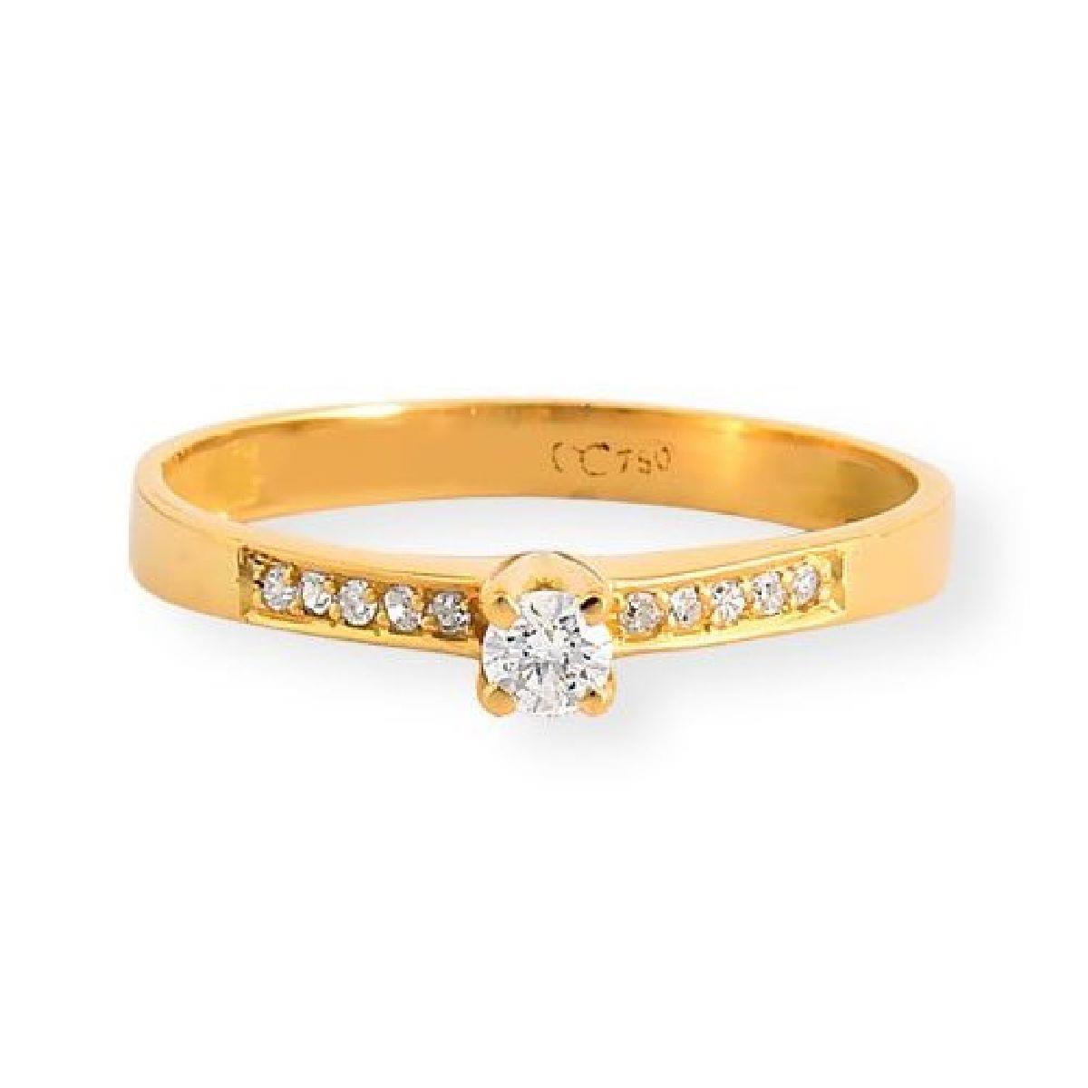 Anel De Ouro 18k Diamante CAA321 OA COLISEU