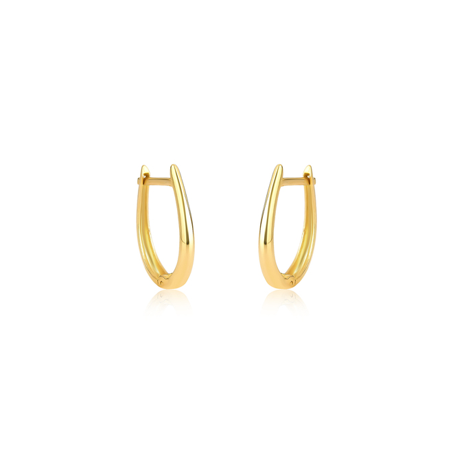 Brinco Argola Click 3 Ouro Amarelo 18k Oval Lisa Polida Coliseu