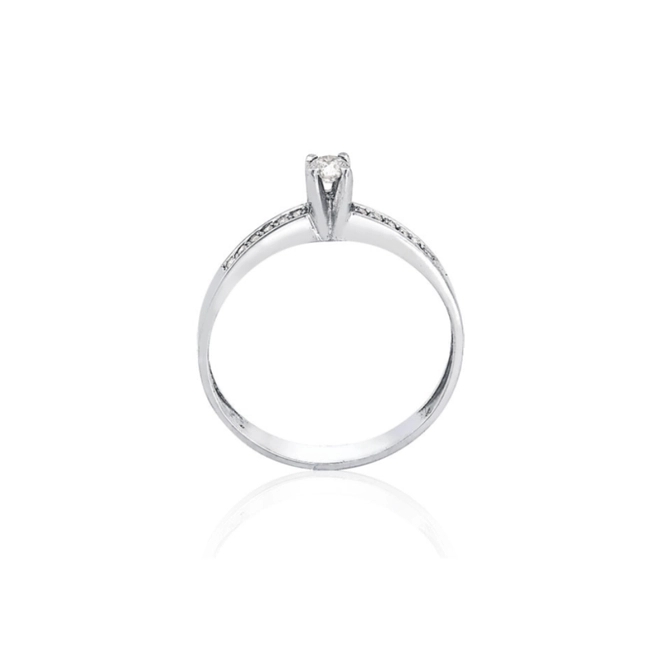 Anel Solitários Desire em ouro branco 18k com 16pts de Diamantes 3