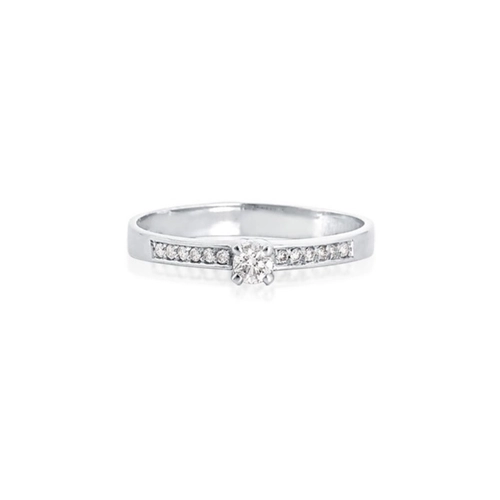 Anel Solitários Desire em ouro branco 18k com 16pts de Diamantes