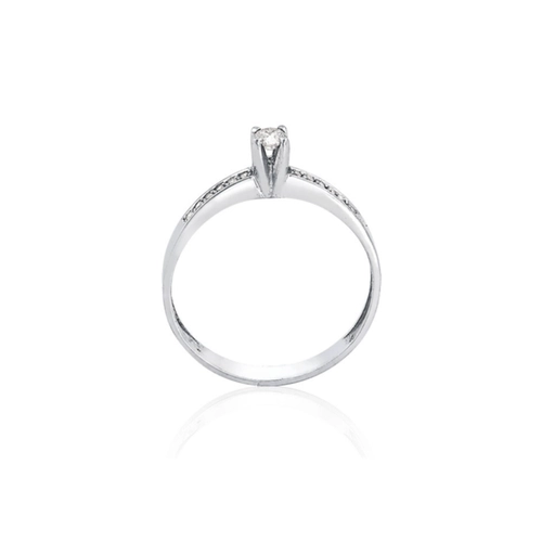 Anel Solitários Desire em ouro branco 18k com 16pts de Diamantes