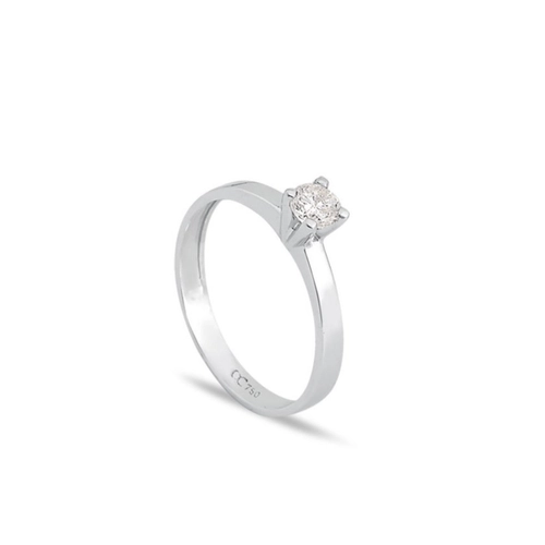 Anel Solitários Desire em ouro branco 18k com 25pts de Diamantes