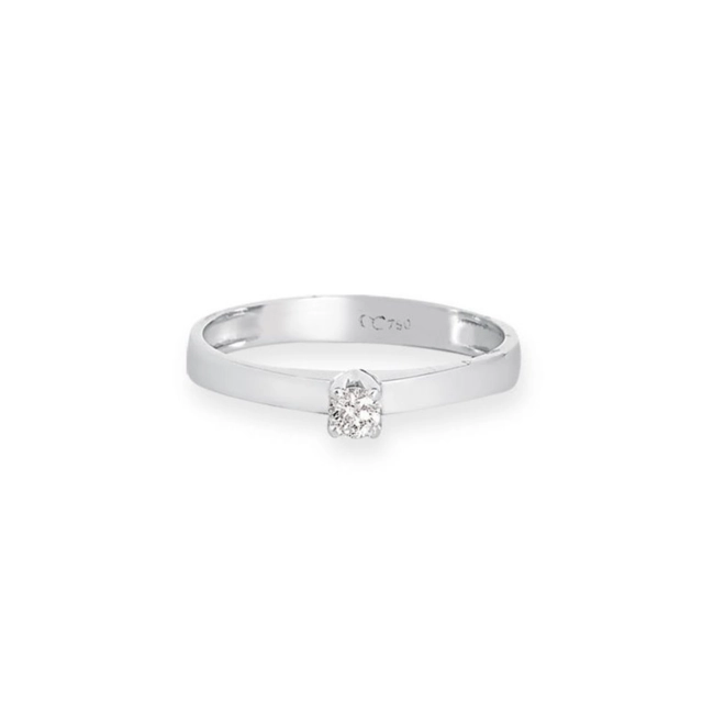 Anel Solitários Desire em ouro branco 18k com 15pts de Diamantes 2