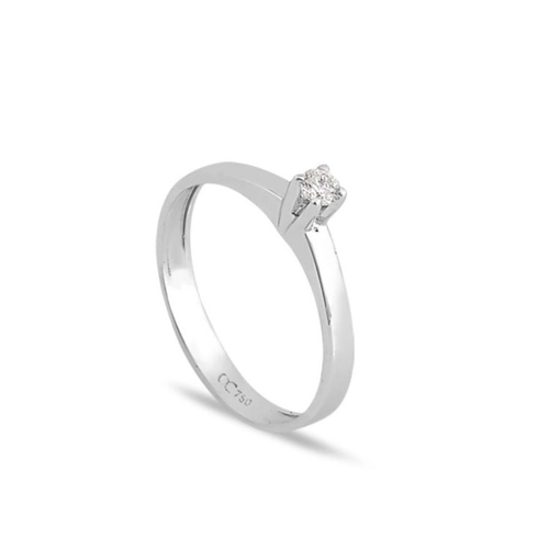Anel Solitários Desire em ouro branco 18k com 15pts de Diamantes