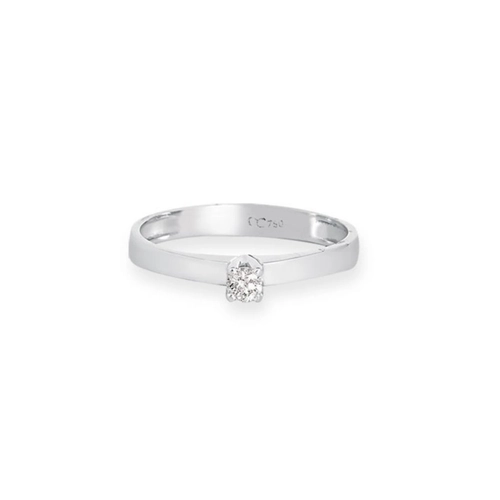 Anel Solitários Desire em ouro branco 18k com 15pts de Diamantes