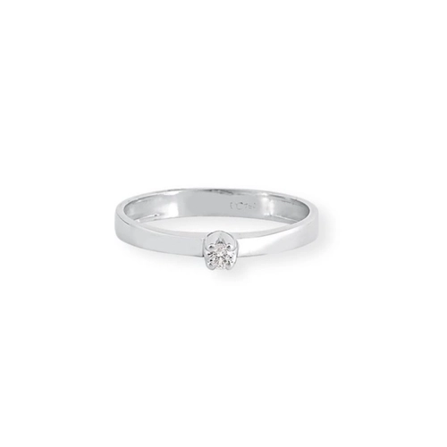 Anel Solitário Desire em ouro branco 18k com 5pts de Diamantes
