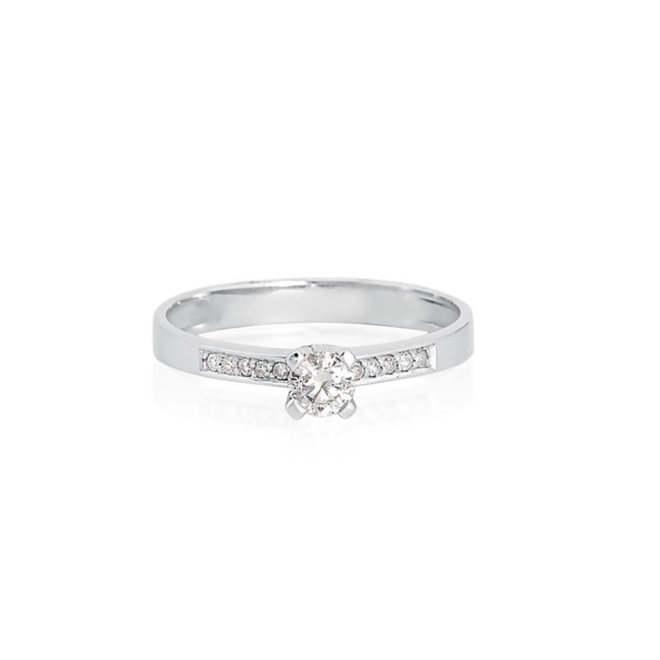 Anel Solitário Desire ouro branco 18k com 30pts de Diamante 2