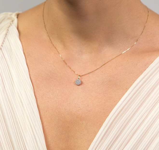 Pingente Soleil ouro 18k sol cravejado de 13,4pts de Diamantes 2