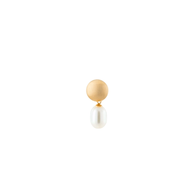 Pingente de Pérola ouro 18k base círculo fosco 1