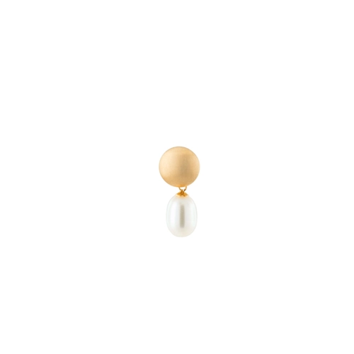 Pingente de Pérola ouro 18k base círculo fosco