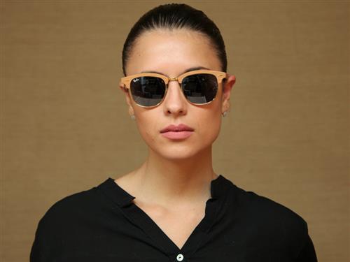 Wooden clubmaster hot sale sunglasses