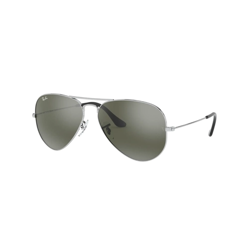 Óculos de Sol Ray-Ban Aviator Large Metal 0RB3025 W3275 55 Metal Prata com lentes na cor Cinza