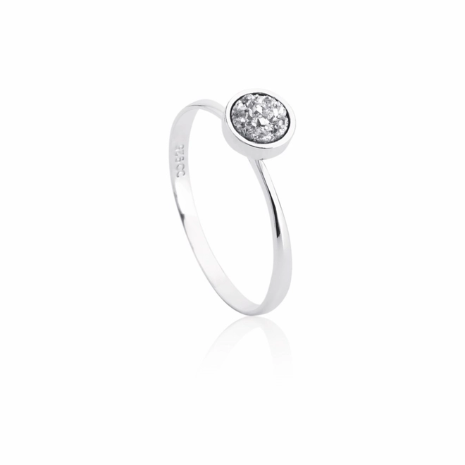 Anel For me Gem Drusa redonda prata 925 com banho de ródio 1