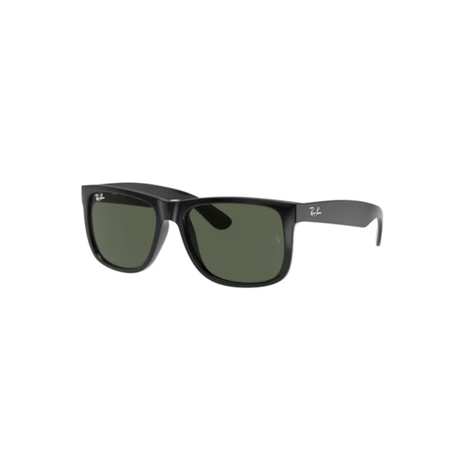 Óculos de Sol Ray-Ban Justin 0RB4165L 622/7155 Nylon Emborrachado Preto com lentes na cor Verde 1