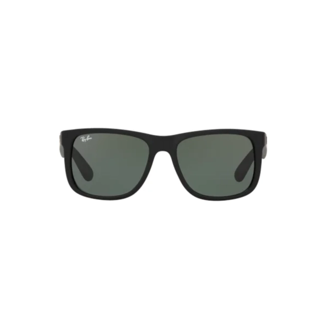Óculos de Sol Ray-Ban Justin 0RB4165L 622/7155 Nylon Emborrachado Preto com lentes na cor Verde 2