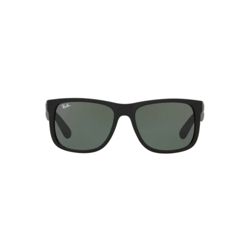 Óculos de Sol Ray-Ban Justin 0RB4165L 622/7155 Nylon Emborrachado Preto com lentes na cor Verde