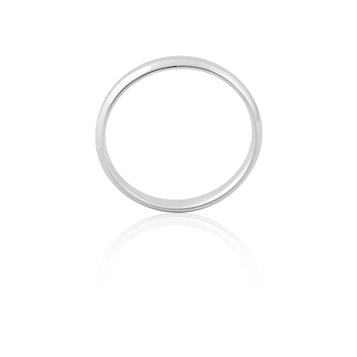 Aliança I Love You ouro branco 18k reta abaulada polida 3,1MM