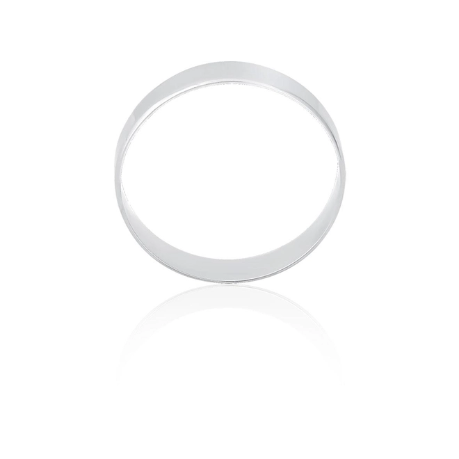 Aliança Passion reta borda chanfrada ouro branco 18k polida 4,5MM 4