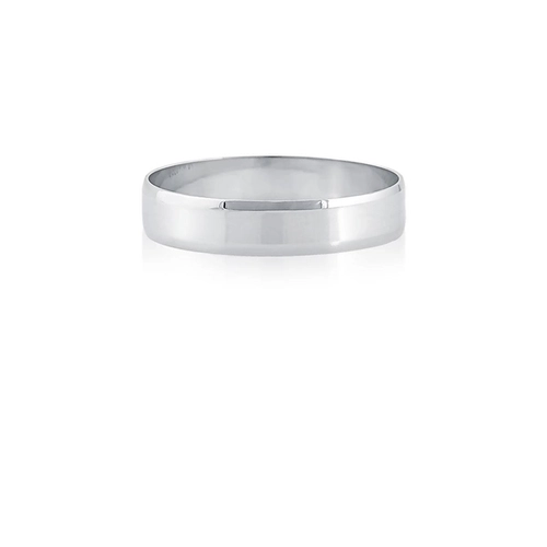 Aliança Passion reta borda chanfrada ouro branco 18k polida 4,5MM