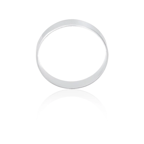 Aliança Passion reta borda chanfrada ouro branco 18k polida 4,5MM