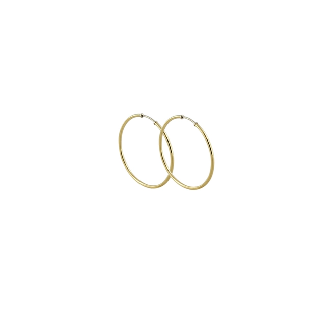 Brinco argola de ouro 18k lisa polida 1