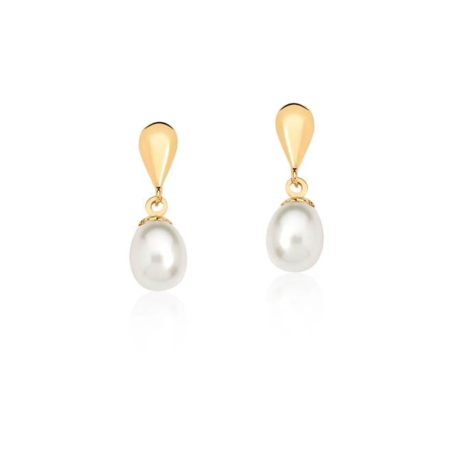 Brinco Essentials gota ouro 18k com gota de Pérola Biwa 1