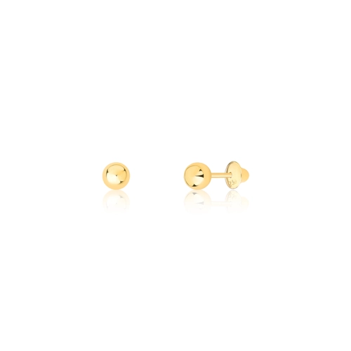 Brinco Essentials infantil ouro 18k bola polida 4MM