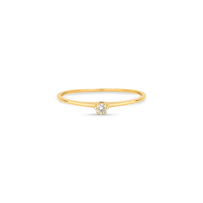 Anel Essentials Solitário em ouro 18k com 4pts de Diamantes 2