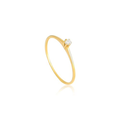 Anel Essentials Solitário em ouro 18k com 4pts de Diamantes