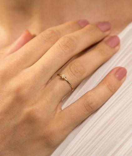 Anel Gifts chuveiro em ouro 18k flor com 3,5pts de Diamantes