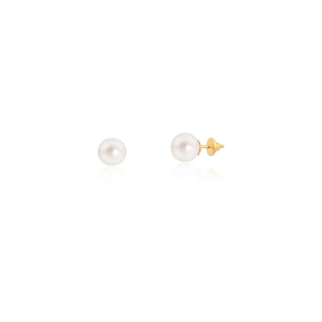 Brinco Essentials Stud ouro 18k solitário de Pérola 8MM 1