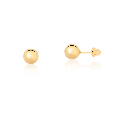 Brinco Essentials infantil ouro 18k bola polida 5MM