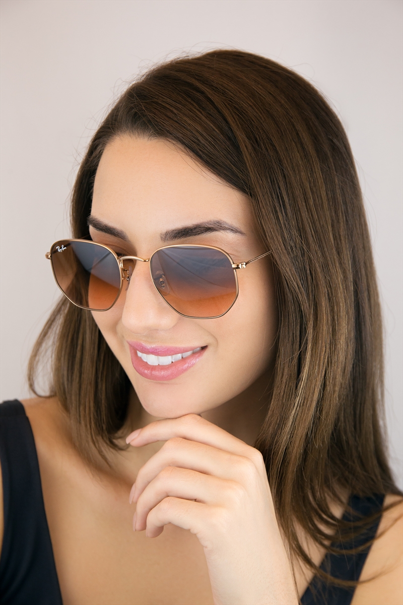 ray ban hexagonal bronze