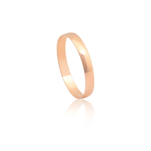 Aliança I Love You ouro rosé 18k reta abaulada polida 2,8MM