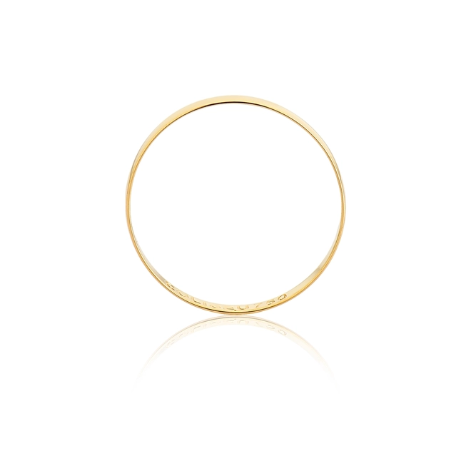 Aliança I Love You reta e abaulada ouro 18k polida 2,8MM 1