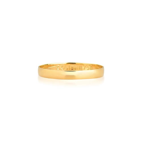 Aliança I Love You reta e abaulada ouro 18k polida 2,8MM