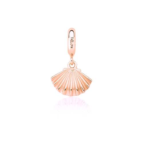 Pingente For me Charms Blue Sea concha prata 925 banho rosé