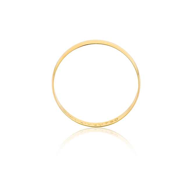 Aliança I Love You ouro 18k reta abaulada polida 3,8MM 2