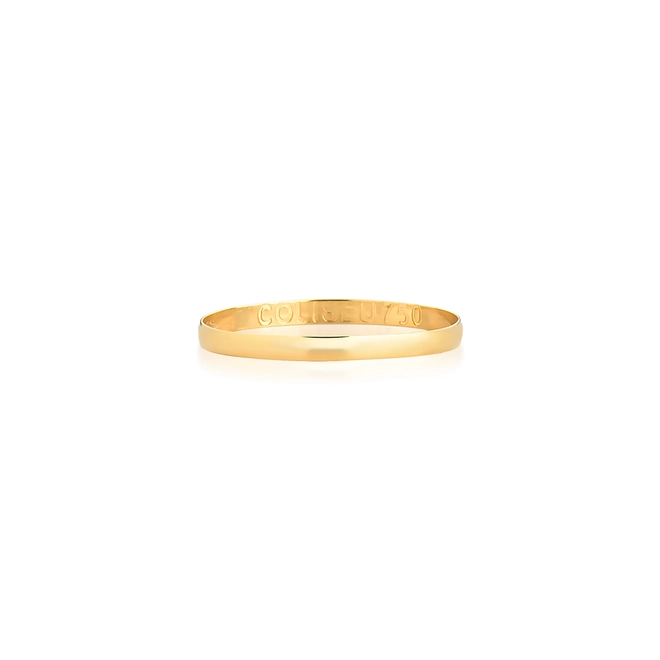 Aliança I Love You ouro 18k reta abaulada polida 1,8MM 3