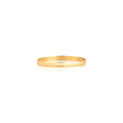 Aliança I Love You ouro 18k reta abaulada polida 1,8MM