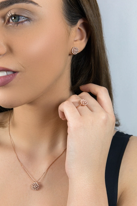 Anel For me Gem chuveiro prata 925 banho rosé com Zircônias 2
