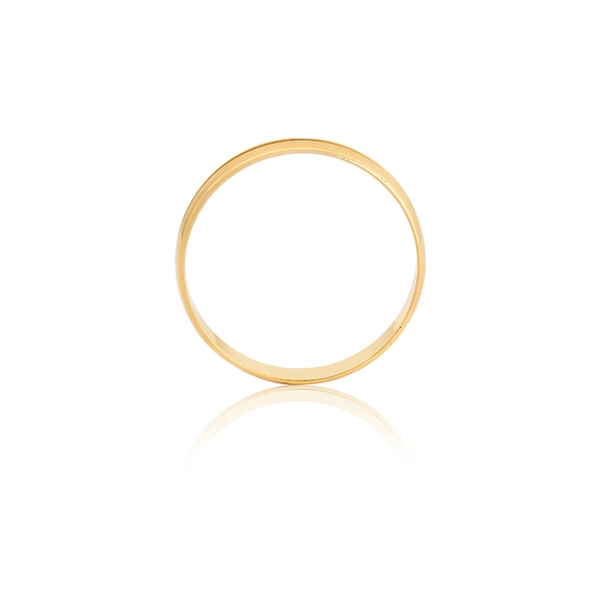 Aliança Toujours meia cana ouro 18k polida com friso fosco 3,7MM 3