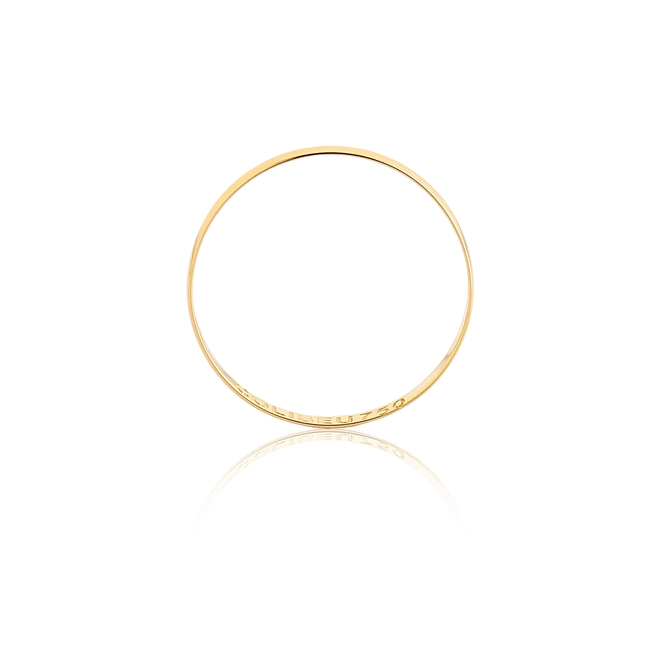 Aliança I Love You ouro 18k reta abaulada polida 2,1MM 2