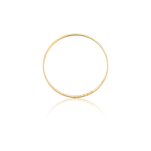 Aliança I Love You ouro 18k reta abaulada polida 2,1MM