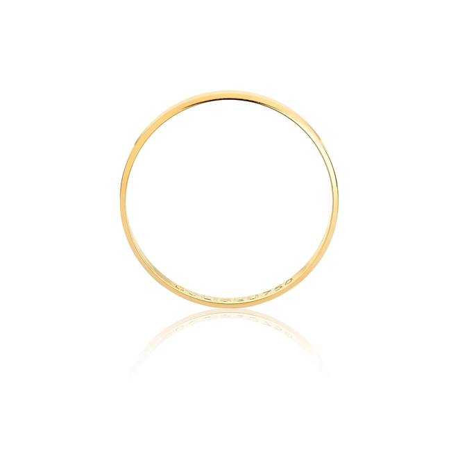 Aliança Passion reta borda chanfrada ouro 18k polida 2,5MM 2