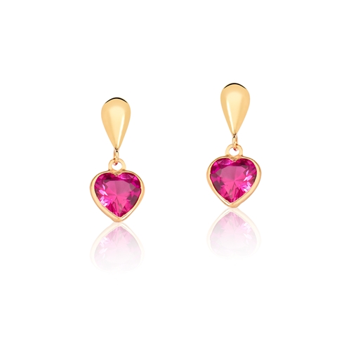 Brincos Coração Com Letra Inicial - Banhado Ouro 14K E Zircônia - Presente Perfeito