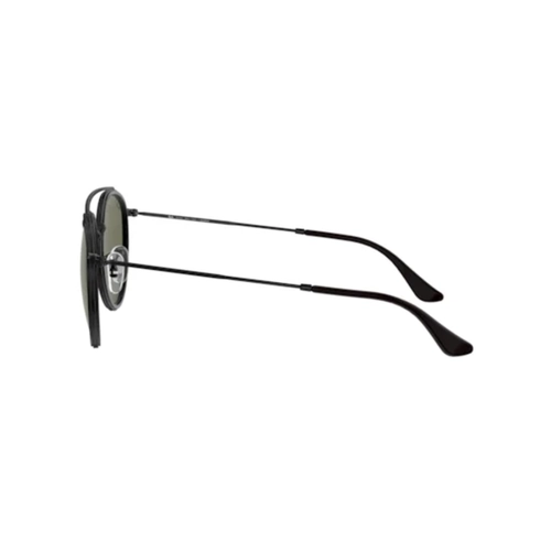 Óculos de Sol Ray-Ban Round Double Bridge 0RB3647NL 002/5851 Metal Preto com lentes na cor Verde Polarizado