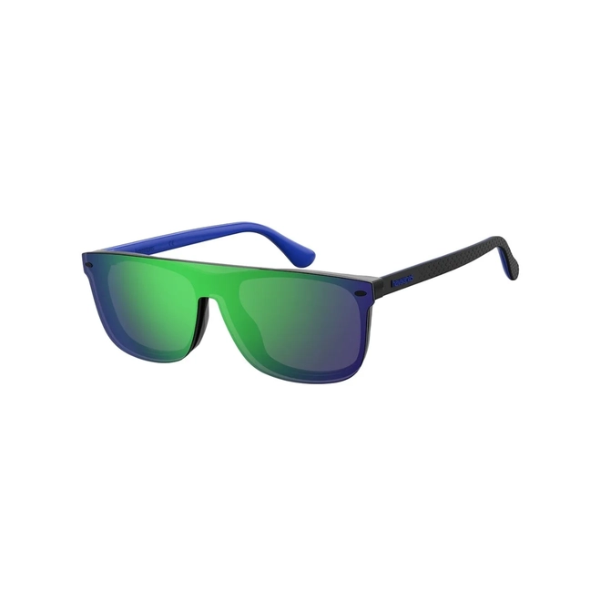 Óculos de Grau Havaianas com Clip-On PARATY/CS D51 54Z9 Acetato Preto e Azul com lentes na cor Verde Espelhado 1