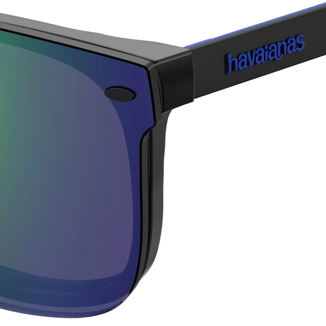 Óculos de Grau Havaianas com Clip-On PARATY/CS D51 54Z9 Acetato Preto e Azul com lentes na cor Verde Espelhado 4