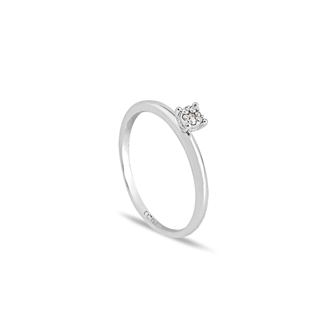 Anel Solitários Desire em ouro branco 18k com 10pts de Diamantes 1